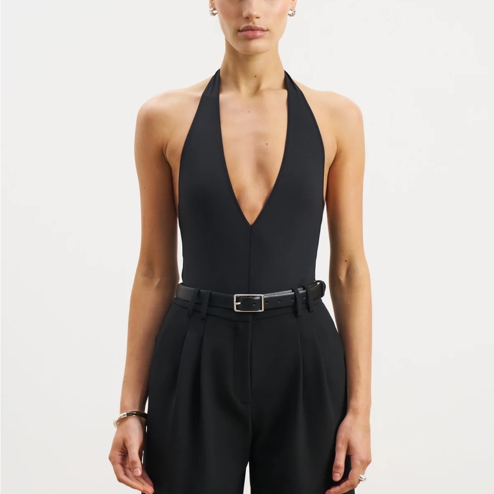 Boa deep v black bodysuit